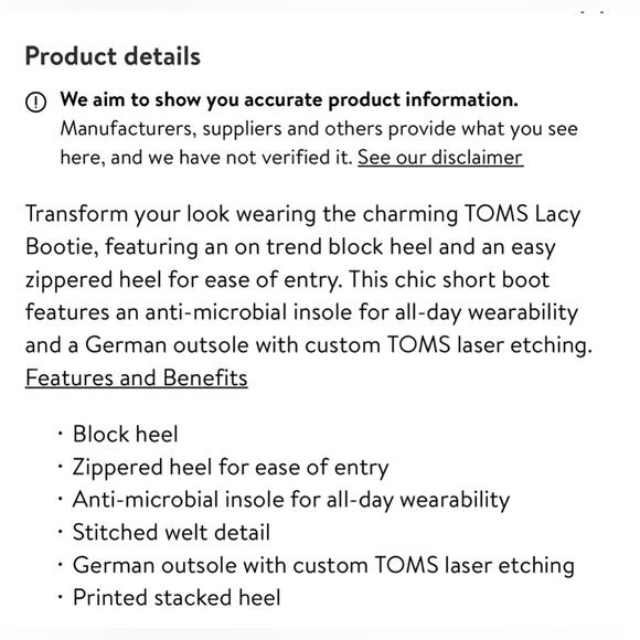 NEW Women's TOMS Lacy Bootie Forged Iron Grey Suede/Felt 5‎ $85 ankle boots Nice - Picture 4 of 16